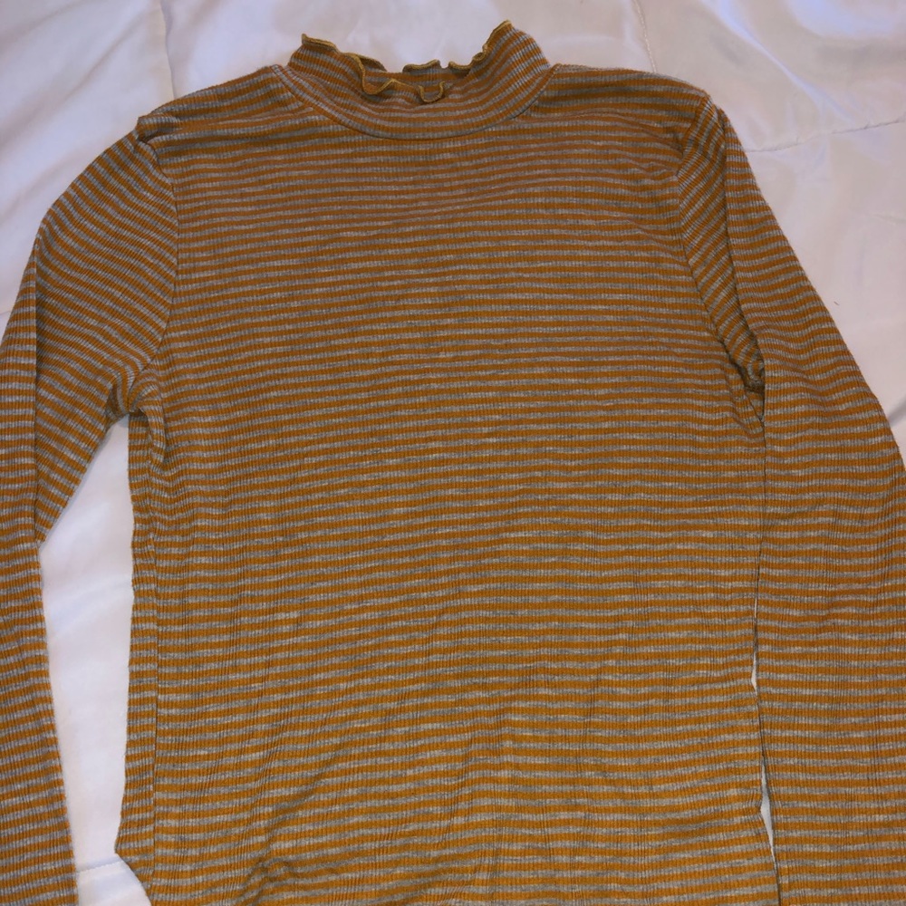 Yellow and Grey Striped Shirt